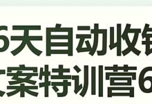 16天自动收钱文案特训营6.0，学会儿每天自动咔咔收钱