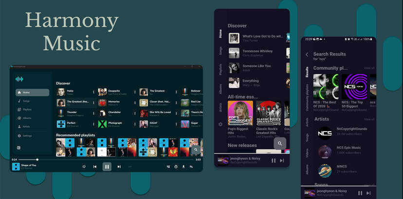 Harmony Music，跨平台音乐流媒体应用