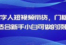 AI数字人短视频带货，门槛低，适合新手小白可做的项目