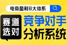 电商盈利8大体系·赛道选对，​竞争对手分析系统线上课