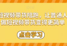 短视频带货陪跑，让普通人做短视频带货变得更简单