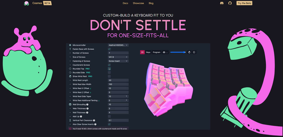 Cosmos Keyboard，开源人体工学机械键盘生成器，定制自己专属的人体工学键盘
