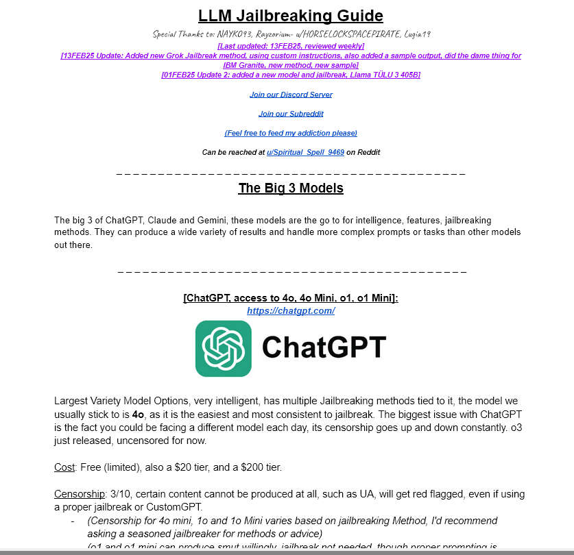 LLM Jailbreaking Guide