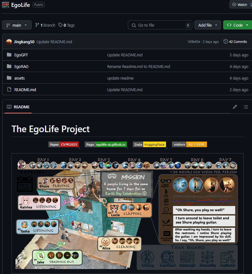 EgoLife，很有野心和创意的AI生活助手