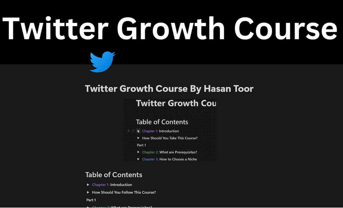 Twitter Growth Course By Hasan Toor