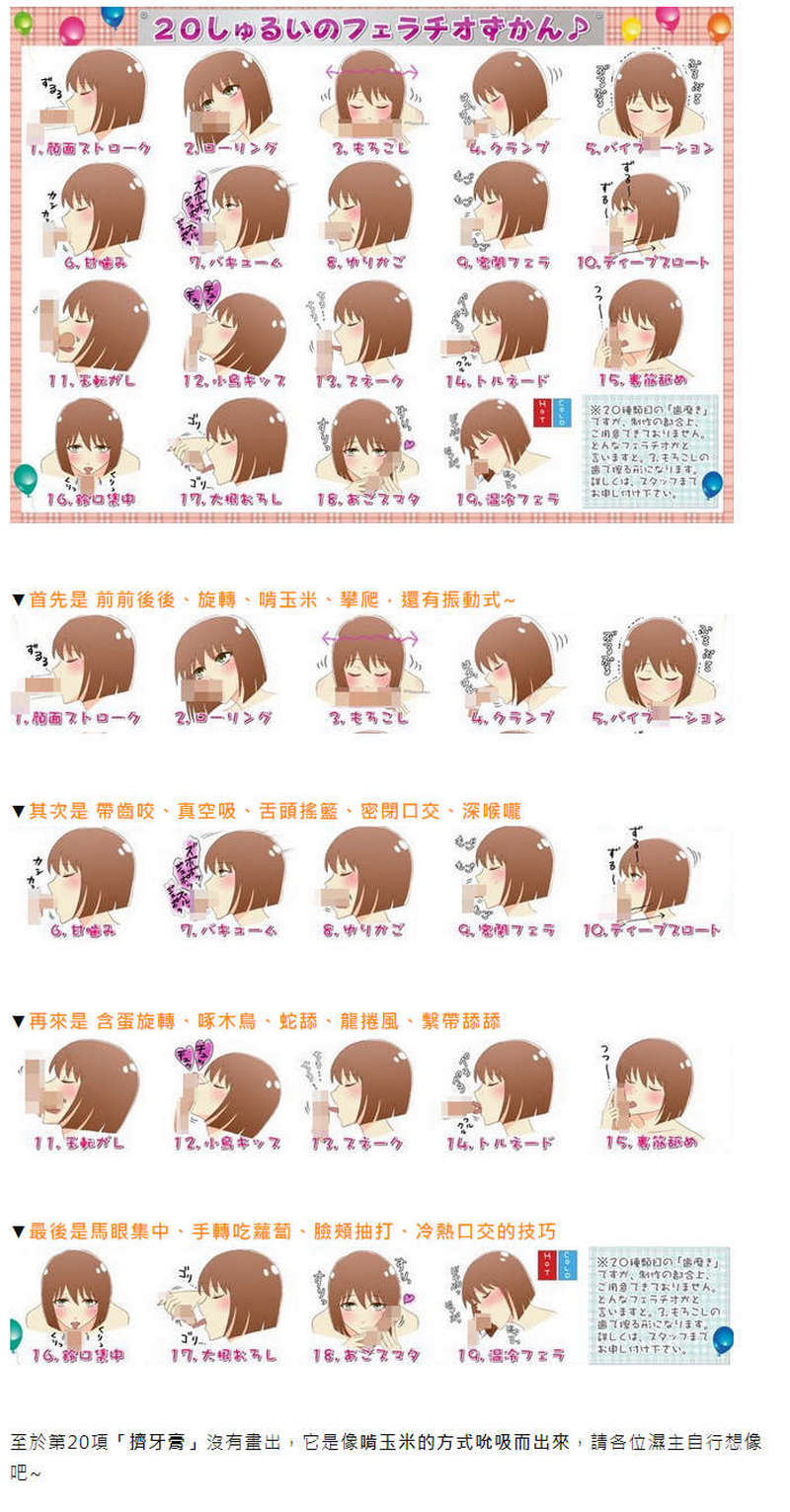 【老司机必备】20种类口交图鉴，赶快收藏起来~