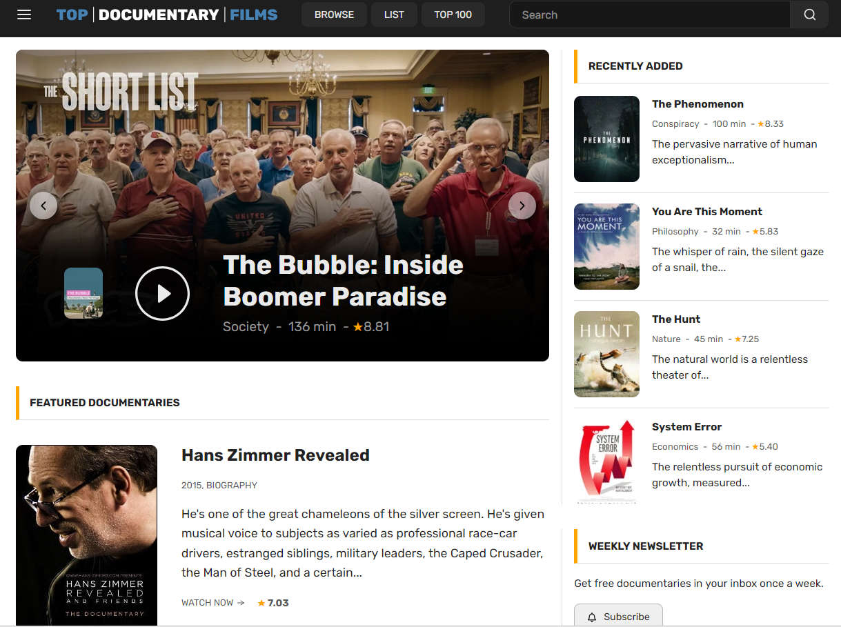 Top Documentary Films，在线纪录片