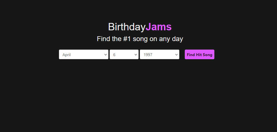BirthdayJams，查看收听你出生那天的音乐排行榜热门歌曲
