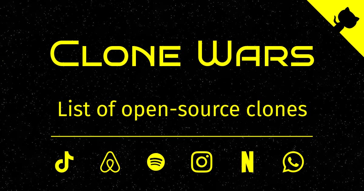 Clone Wars，100多个知名网站的克隆开源项目