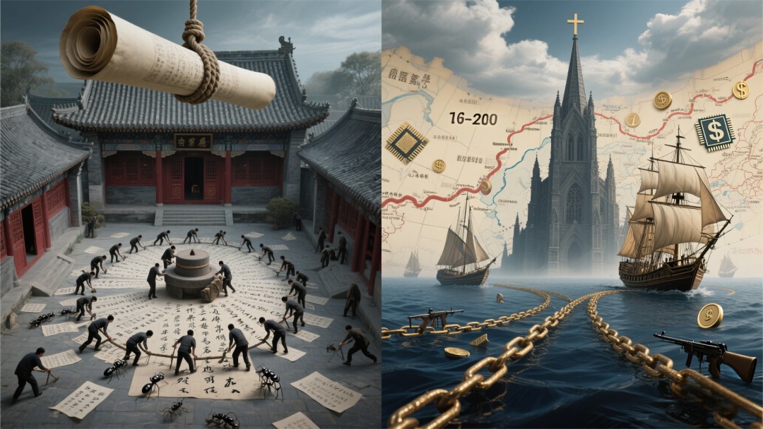 整个人类经济循环只有两种模式：1.儒家圈的自杀式轮回（内卷至死）；2.基督圈的殖民式扩张（吸血续命）