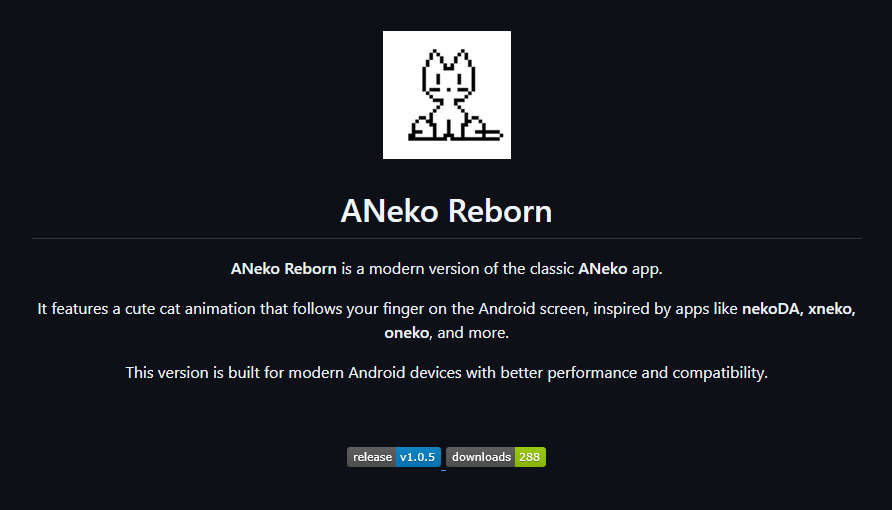 ANeko Reborn，Android电子宠物应用，在屏幕上显示一只正在跑的猫