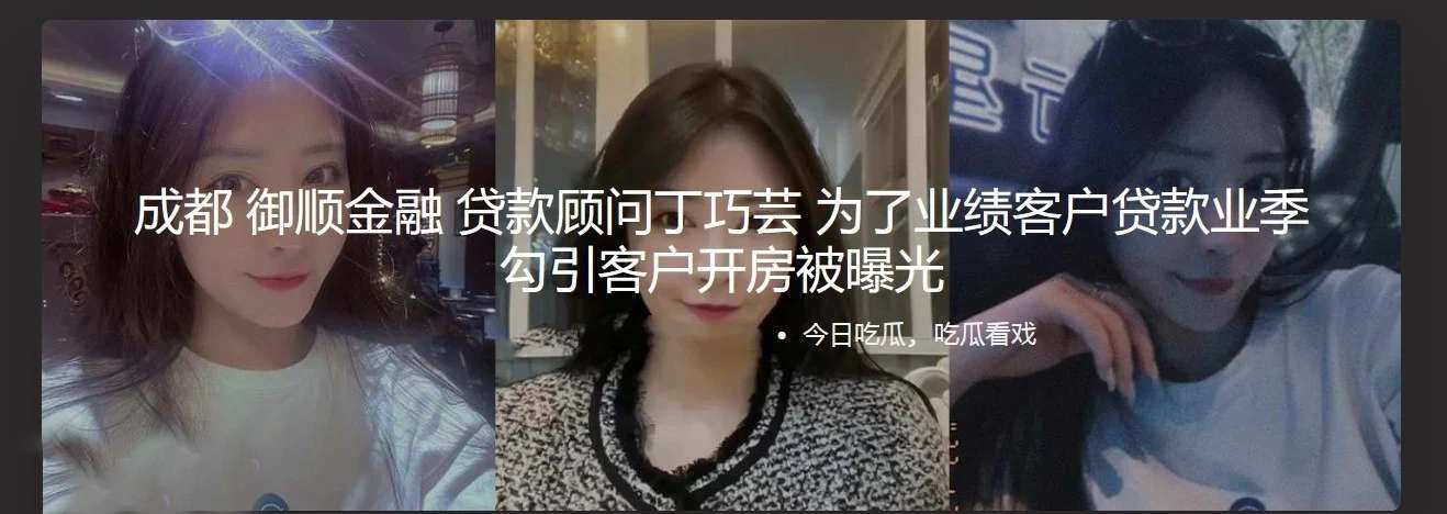 成都 御顺金融 贷款顾问丁巧芸 为了业绩客户贷款业季 勾引客户开房被曝光[2V/343M]