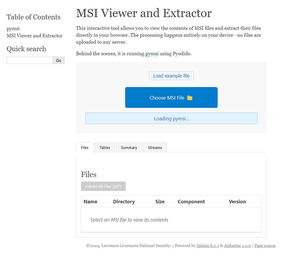 MSI Viewer and Extractor，在线Windows 安装包（.msi）查看提取工具