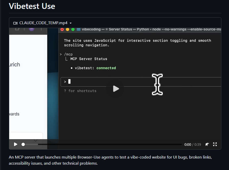 Vibetest Use，自动化网站测试工具，使用Browser-Use Agent进行UI错误、断链、无障碍问题等检测