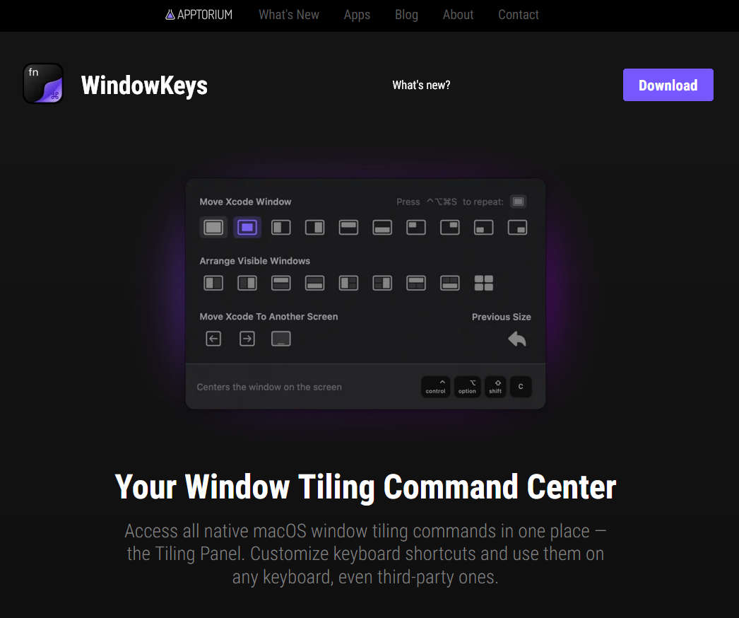 WindowKeys，macos 平铺窗口管理器
