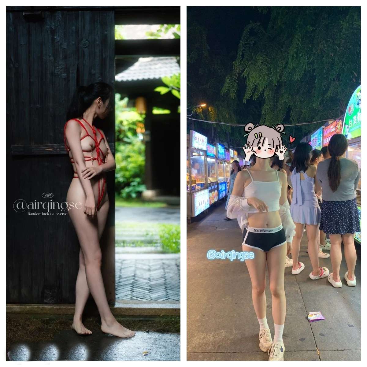 2025年6月最新，推特【天青色-airqingse】，北京夫妻，露出大神，各种公共场所的人前露出[10V/383P/615MB]