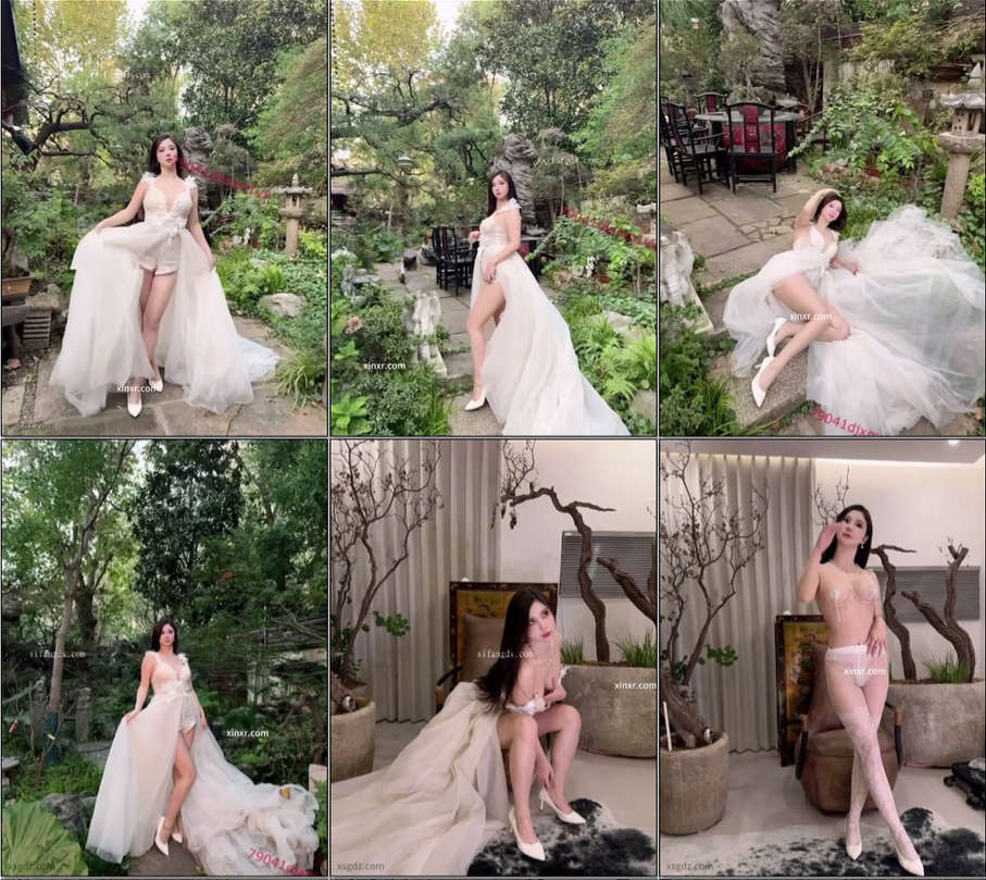 【女模极致诱惑】，高颜秀人网女神【小蛮妖】，性感婚纱外拍