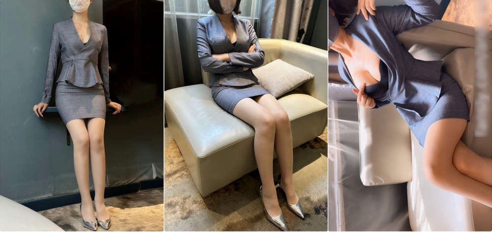 优雅气质尤物御姐女神  灰色LO包臀裙气质白领偷情约炮