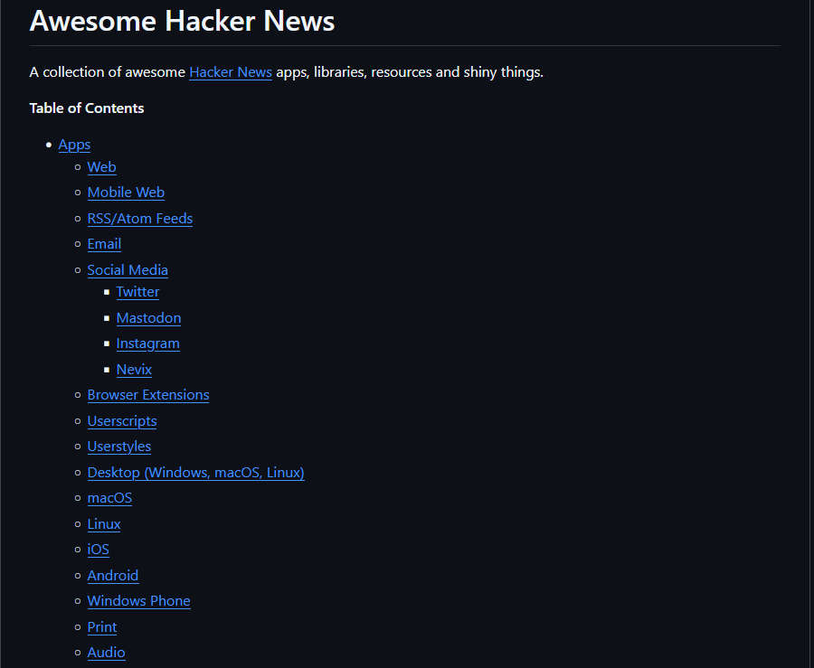 Awesome Hacker News，Hacker News应用、资源大汇总