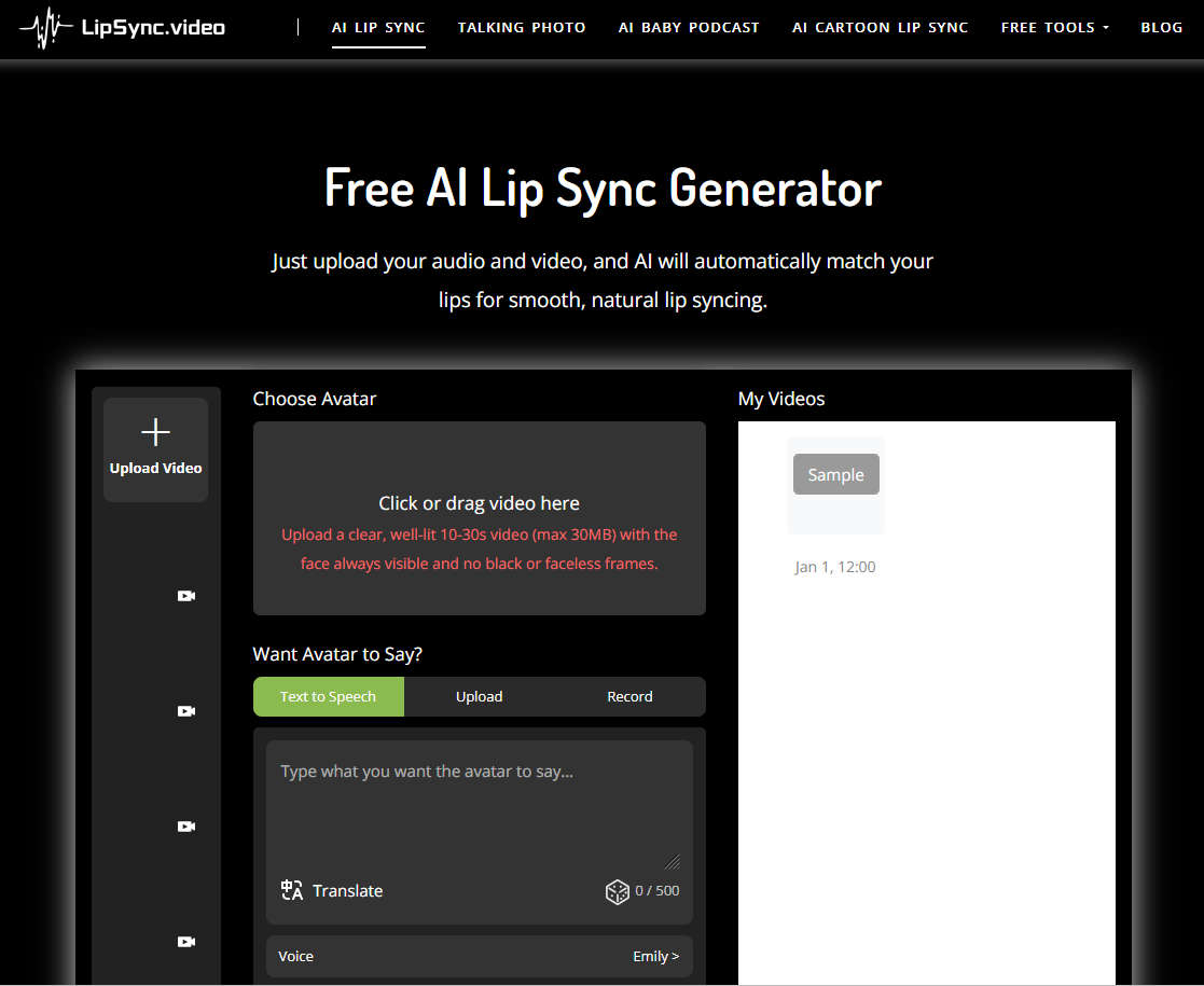 LipSync，AI自动实现Lip Sync视频的免费工具