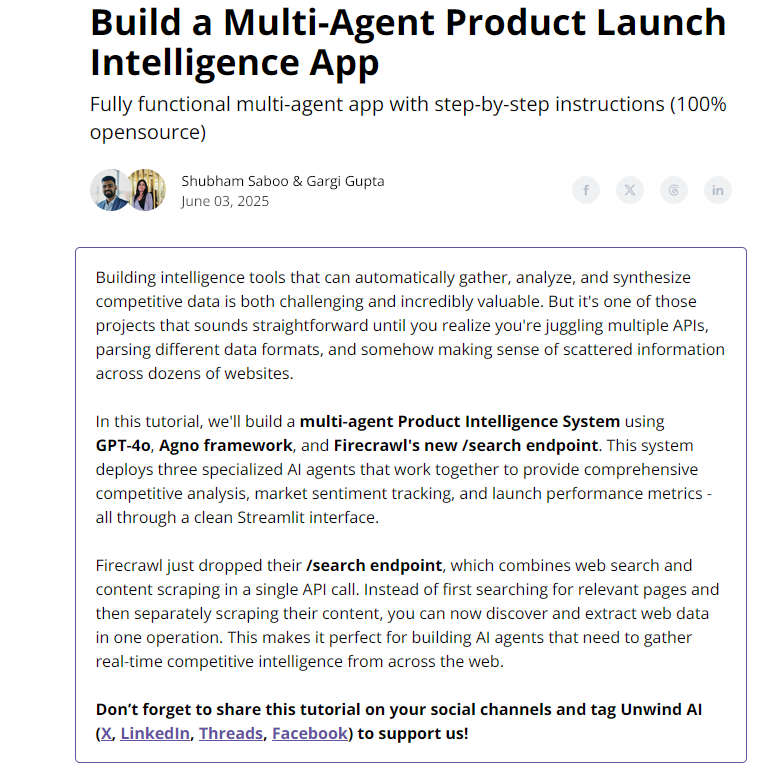 AI Product Launch Intelligence Agent，多智能体竞争产品分析系统