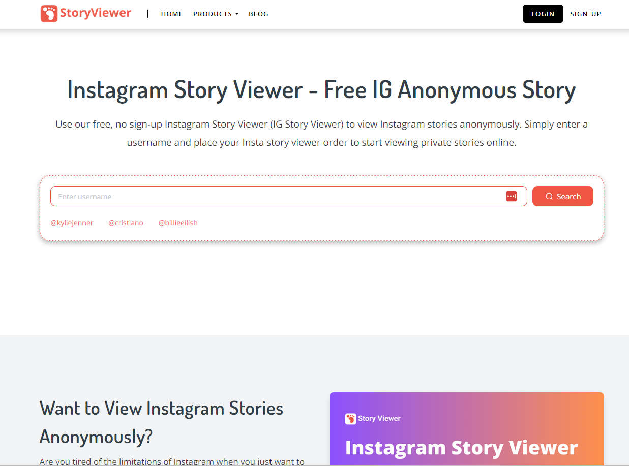 StoryViewer，无需登录，匿名浏览TikTok/Instagram/Snapchat/Facebook