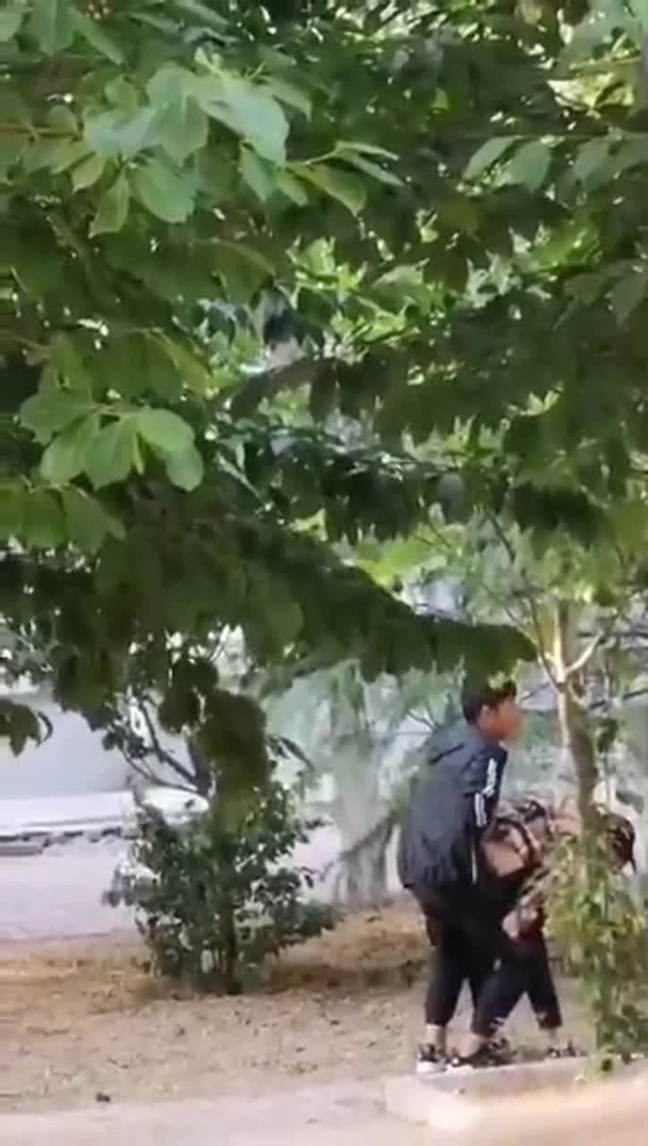 最新门事件刚放假某省财经大学宿舍没装空调情侣跑到院子里的树荫下啪啪几个同学躲在宿舍里偷窥调侃