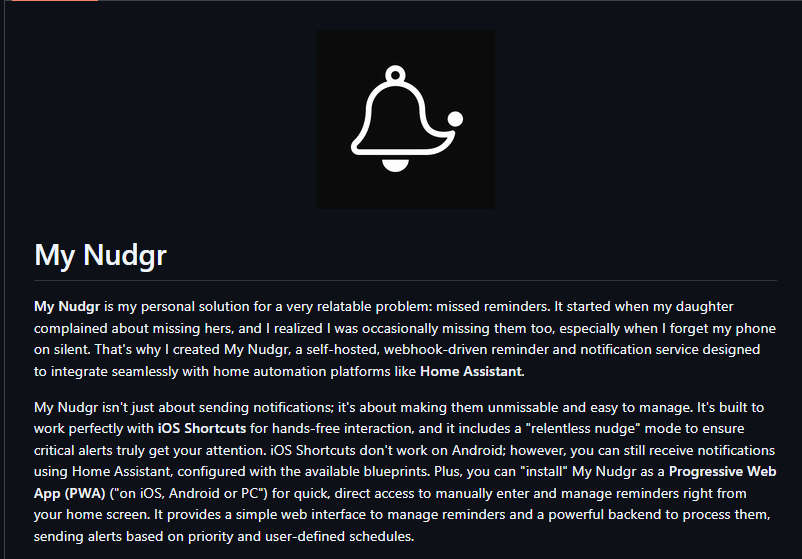 My-Nudgr，开源自托管、基于 webhook 的提醒服务器