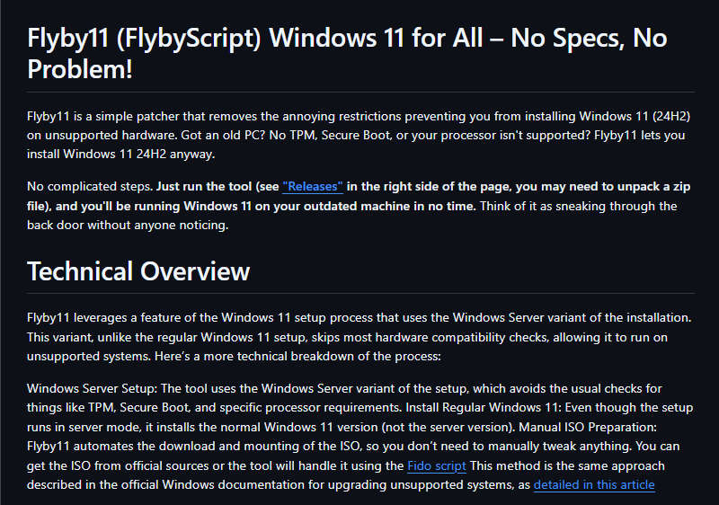Flyby11，移除Windows 11 TPM/Secure Boot限制，在不支持的电脑上安装Windows 11