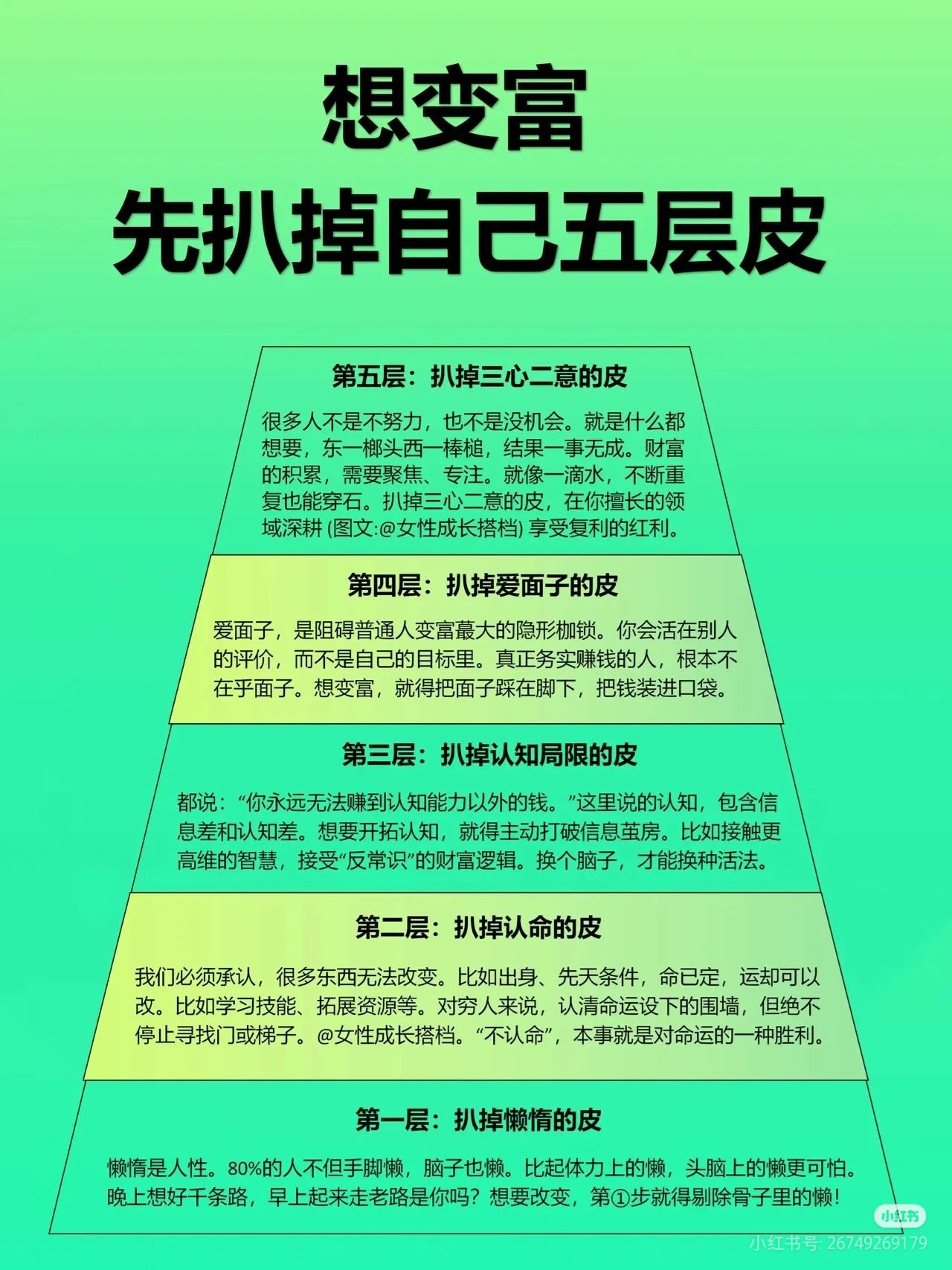 想变富，先拔掉自己五层皮