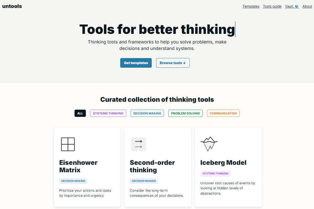 Untools，思维工具和框架的集合，帮助你更好地思考