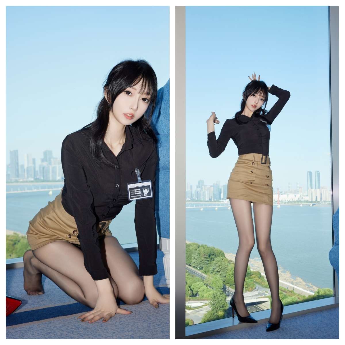 秀人网人气女神，【玥儿玥】最新黑丝高跟，职业装御姐范