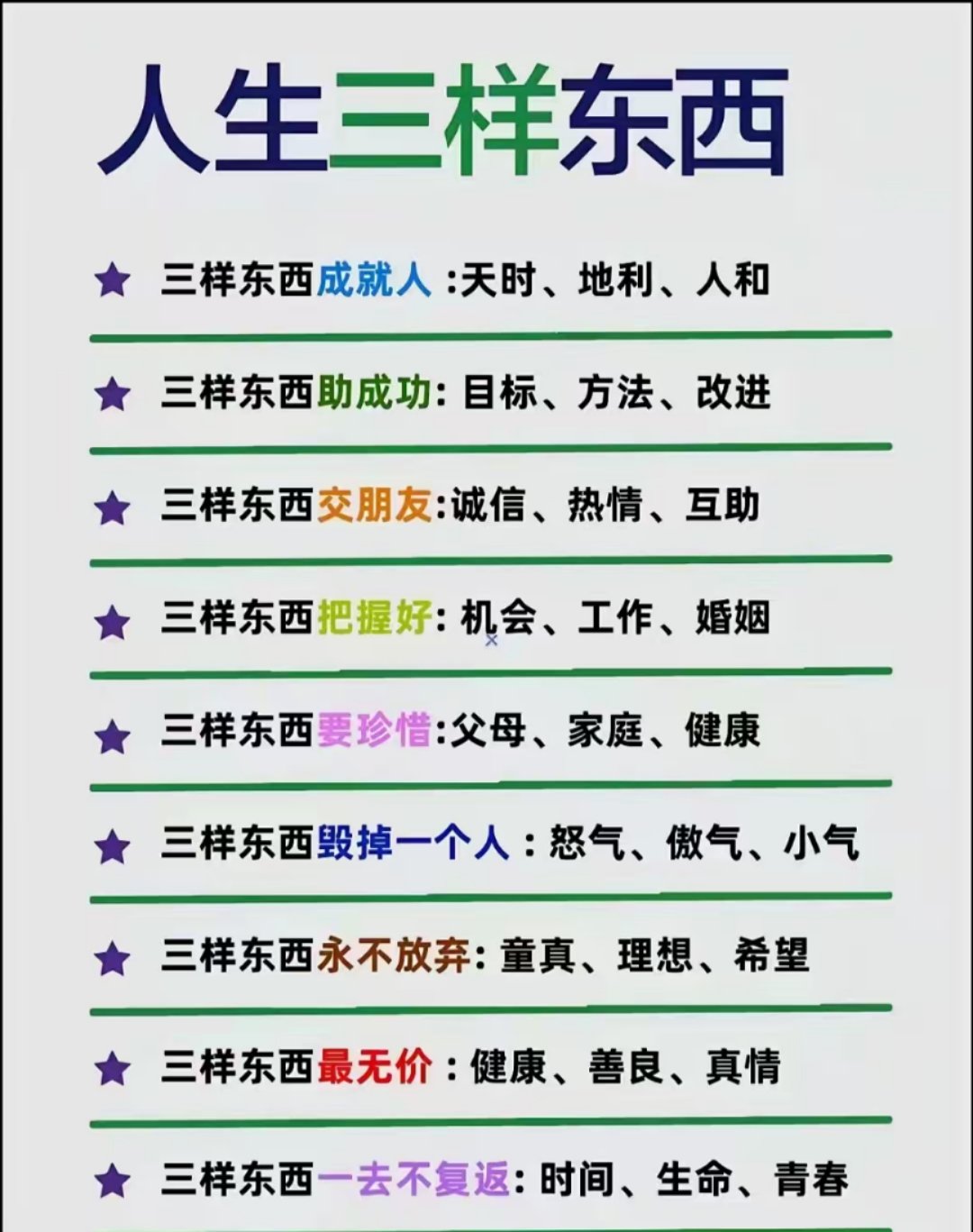 人生三样东西