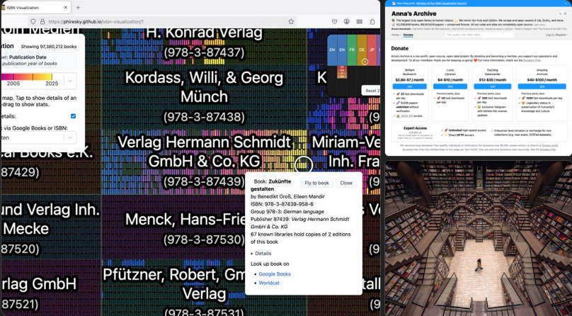ISBN Visualization，酷炫无比的书籍ISBN 可视化工具