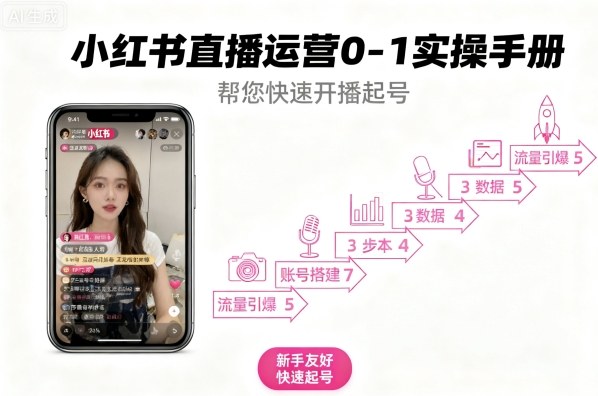 小红书直播运营0-1实操手册，帮您快速开播起号