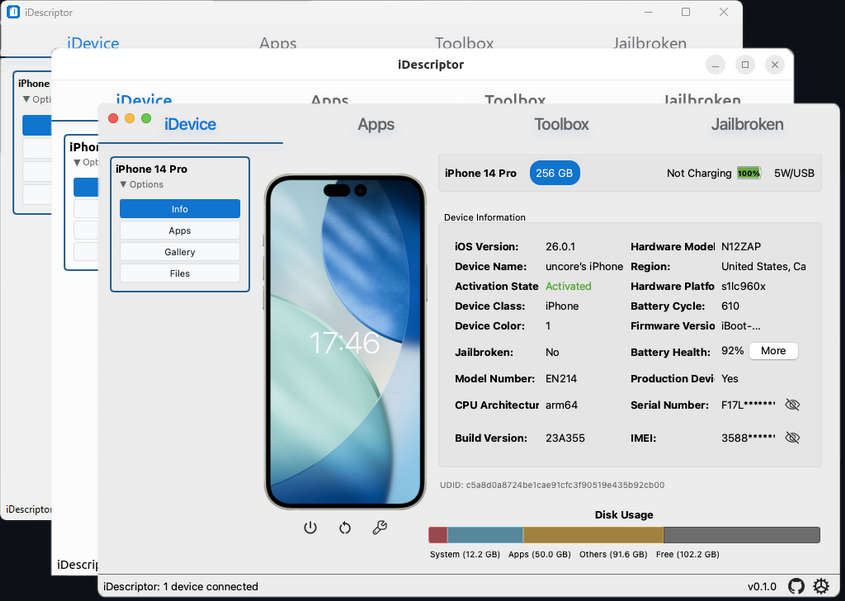 iDescriptor，开源、跨平台的 iDevice 管理工具，爱思助手 3uTools的开源平替