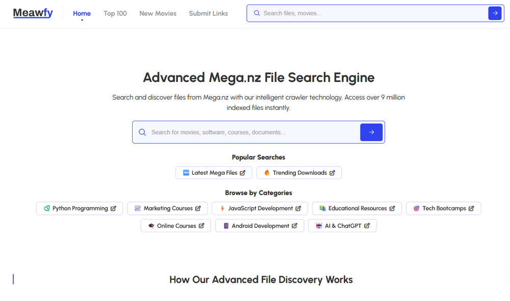 Meawfy，最好用的 Mega.nz 网盘资源搜索引擎