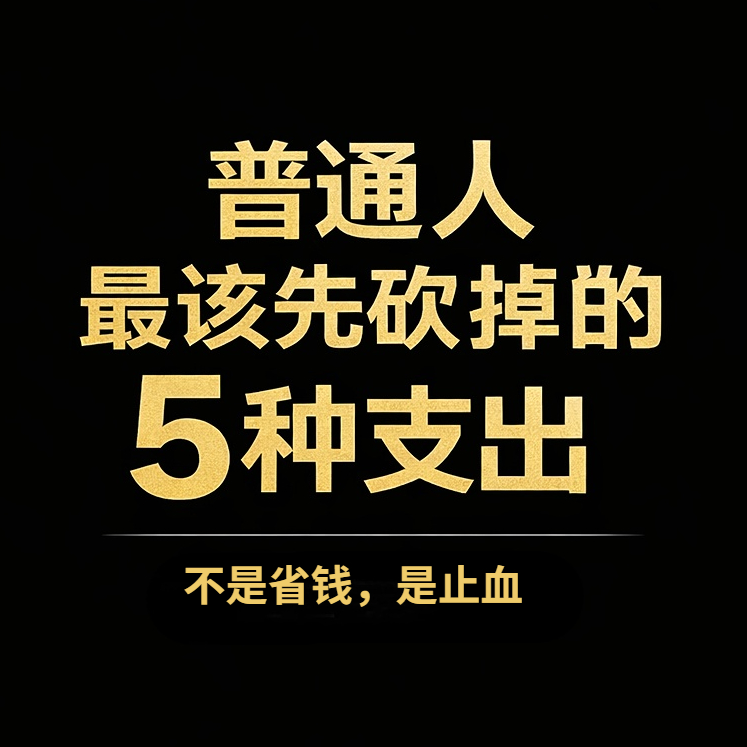 普通人想翻身，最该先砍掉的 5 种支出