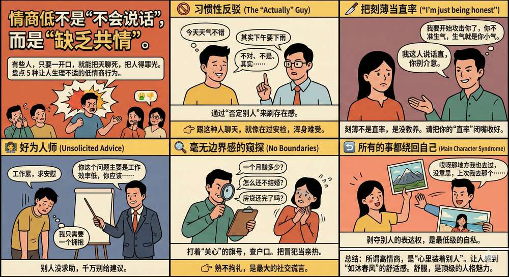情商低不是“不会说话”，而是“缺乏共情”