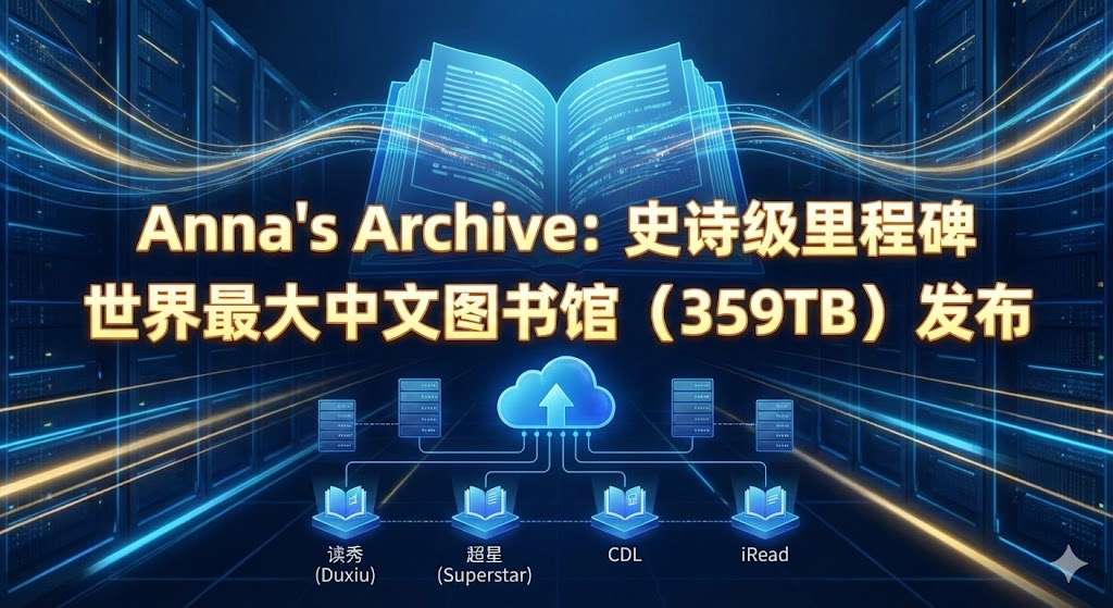 Anna’s Archive  359TB 世界最大中文图书馆发布，史上最全的中文电子书数据集