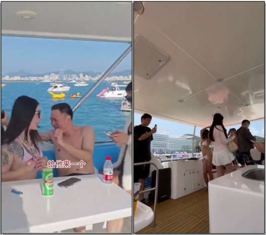抖音很火的海南包游艇，船上娱乐视频合集泄密
