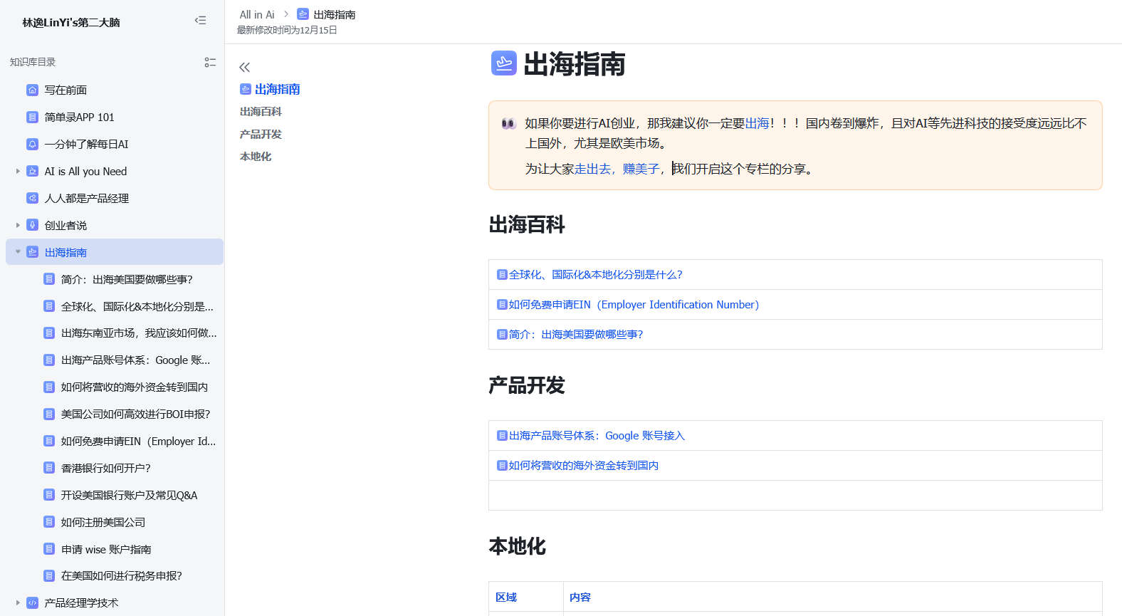 林逸LinYi's第二大脑-出海指南​