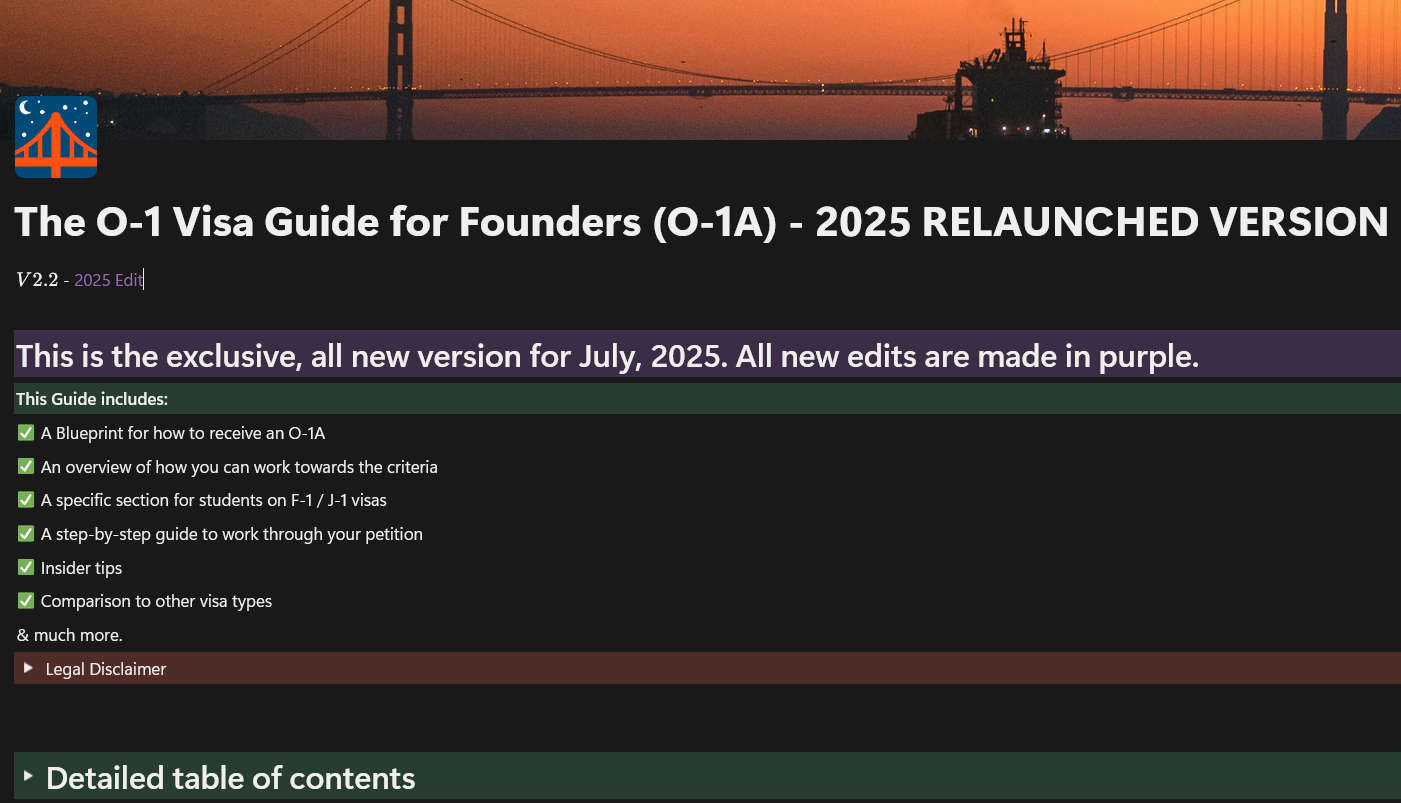 The O-1 Visa Guide for Founders (O-1A) - 2025 RELAUNCHED VERSION