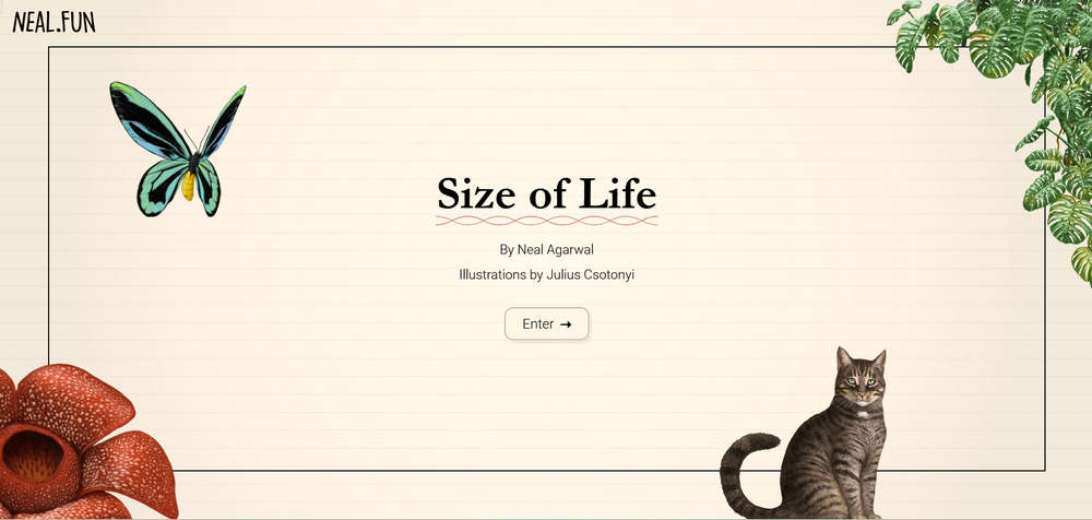 neal.fun 新作品：Size of Life，生命的尺度
