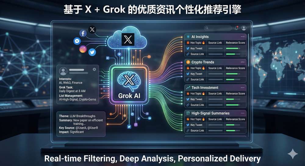 基于 X（Twitter）+Grok 的优质资讯个性化推荐引擎