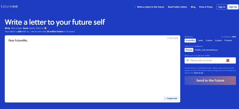 FutureMe，给未来的自己写一封信