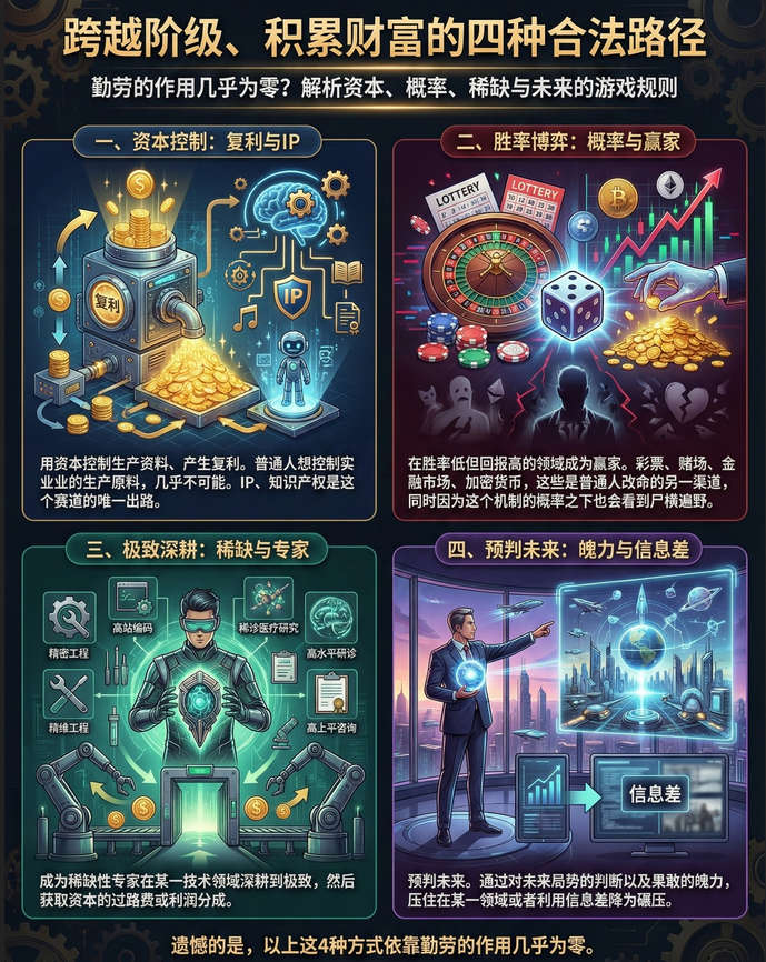 这个世界合法的跨越阶级、积累财富的方法只有4种