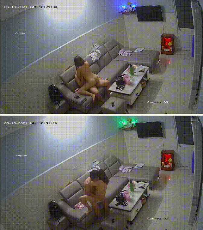 真实偷拍两口子沙发上脱光激情做爱，媳妇貌似怀孕了欲望很强烈(4V)