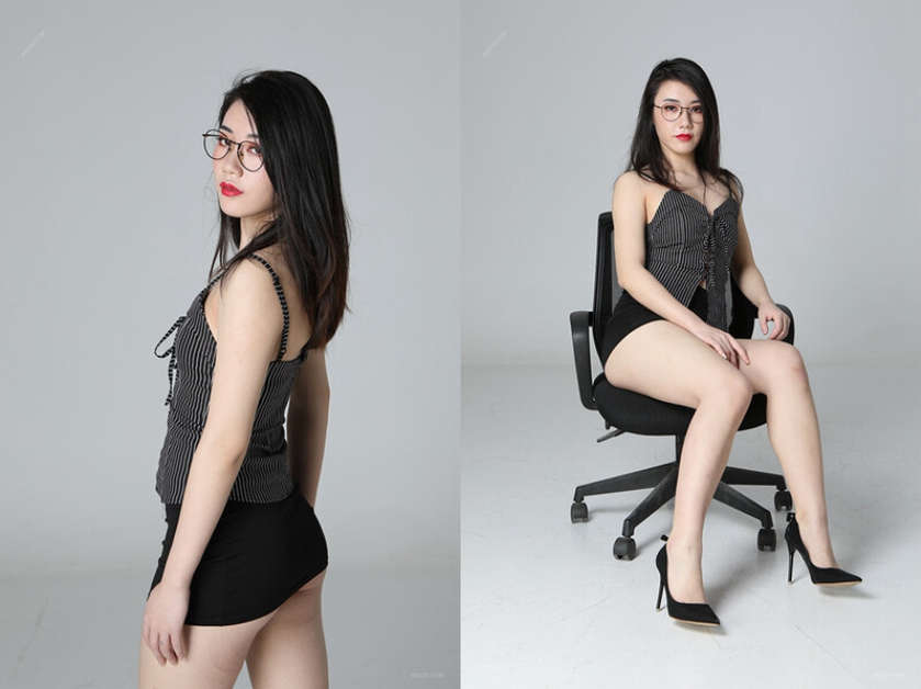 精品國模鑒賞-美娜-極品知性美眼鏡OL職場風美女,辦公椅露出492P
