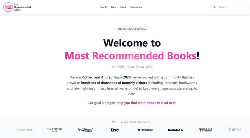 Most Recommended Books，全球最顶尖思考者的推荐书单